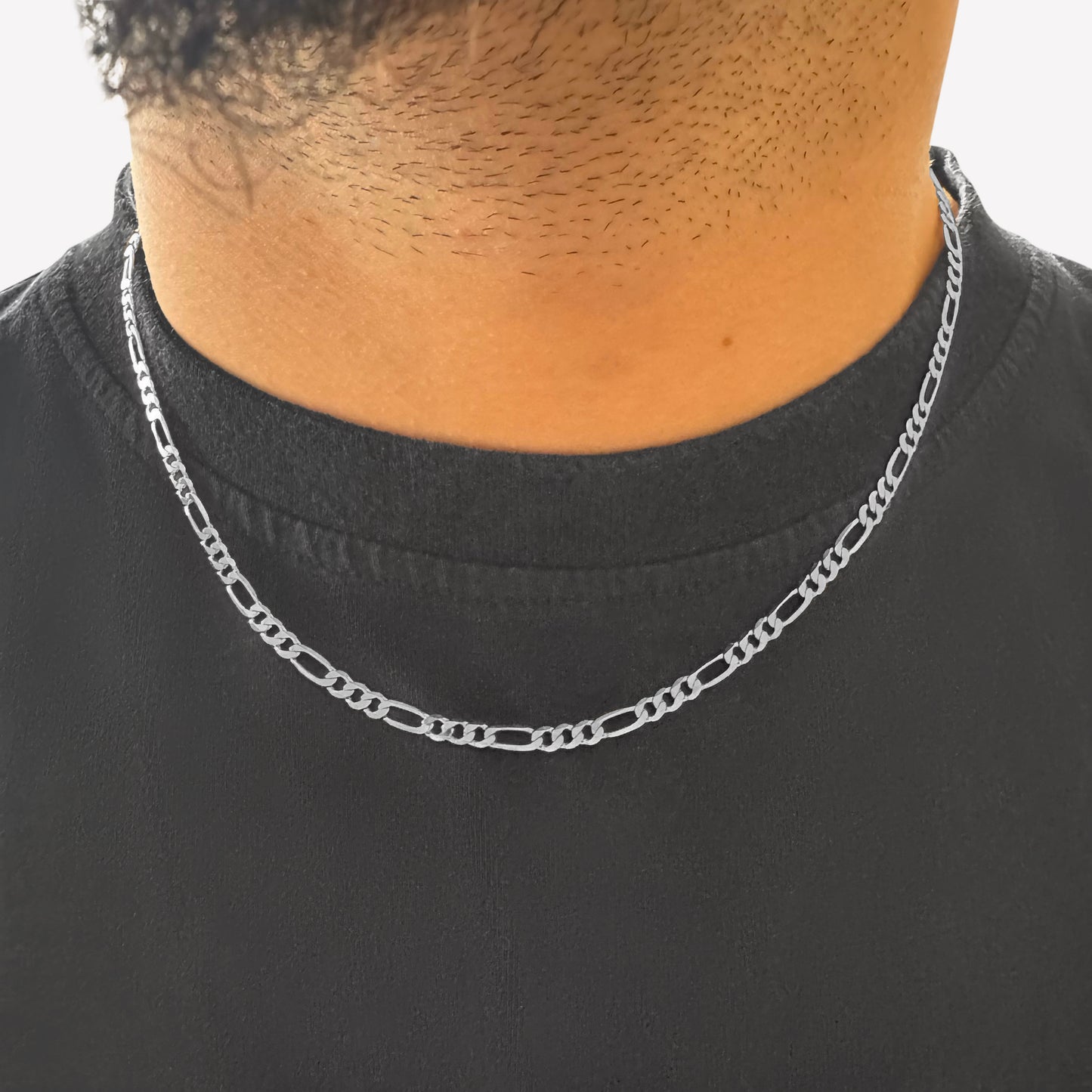 Sterling Silver Figaro Chain 18 Inch 3.3mm