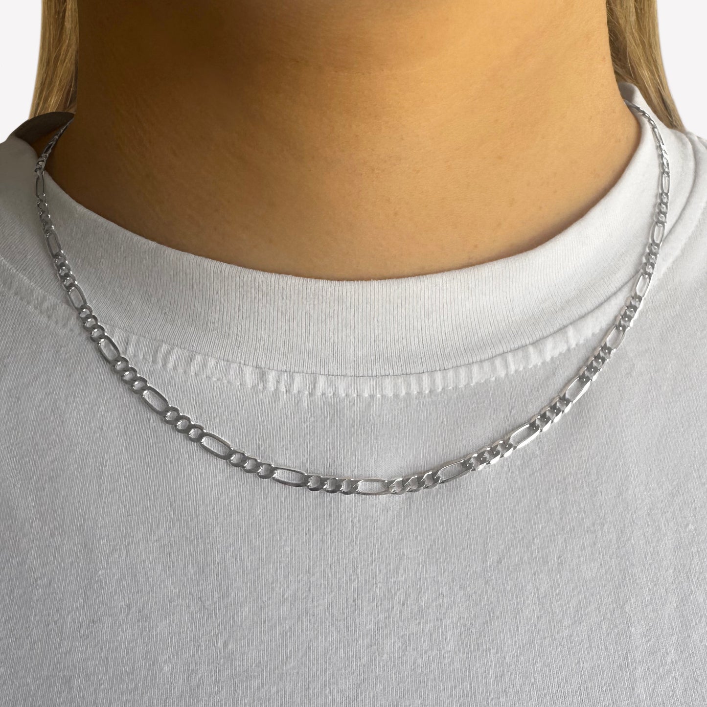 Sterling Silver Figaro Chain 18 Inch 3.3mm