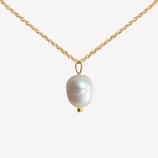 18K Freshwater Pearl Pendant on 17" Chain