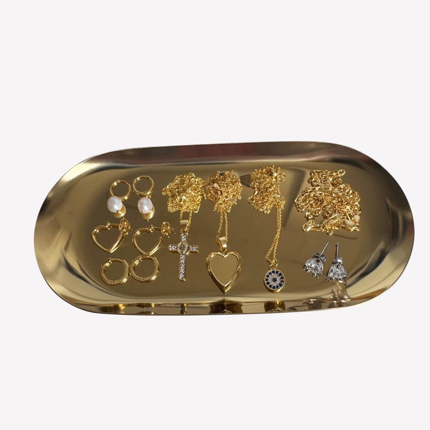 Oval Stainless Steel Jewellery Tray