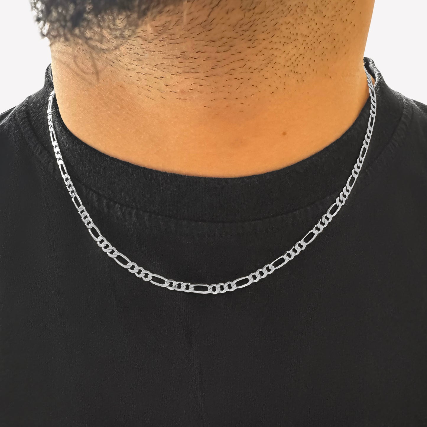 Sterling Silver Figaro Chain 18 Inch 3.3mm