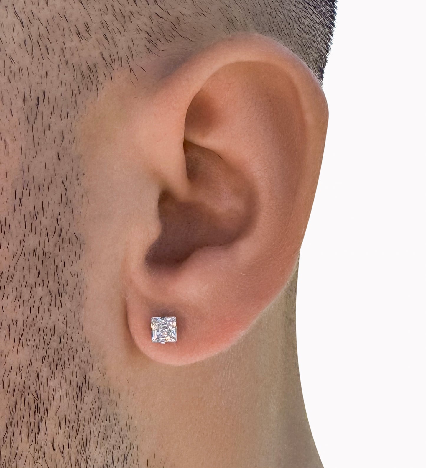 5mm Stainless Steel and Cubic Zirconia Square Studs