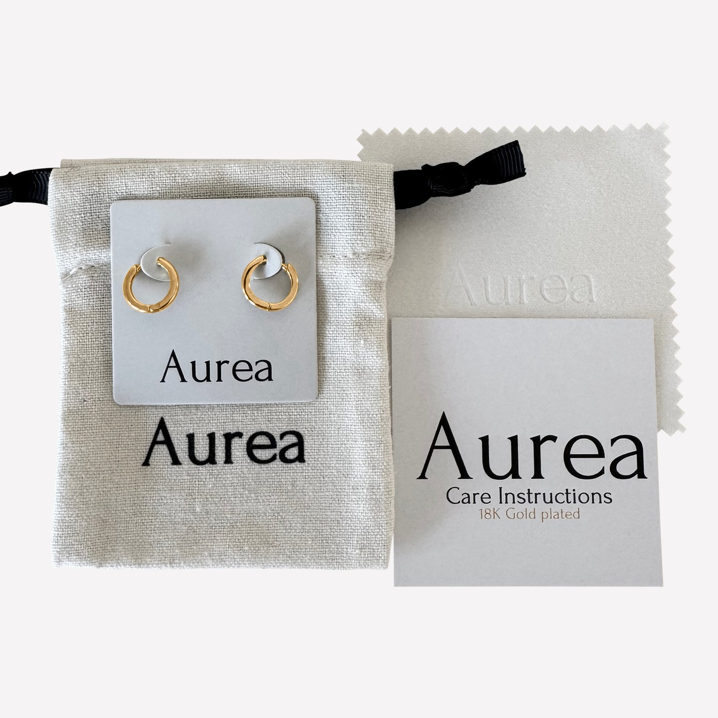18kt gold plated huggie hoop earrings
