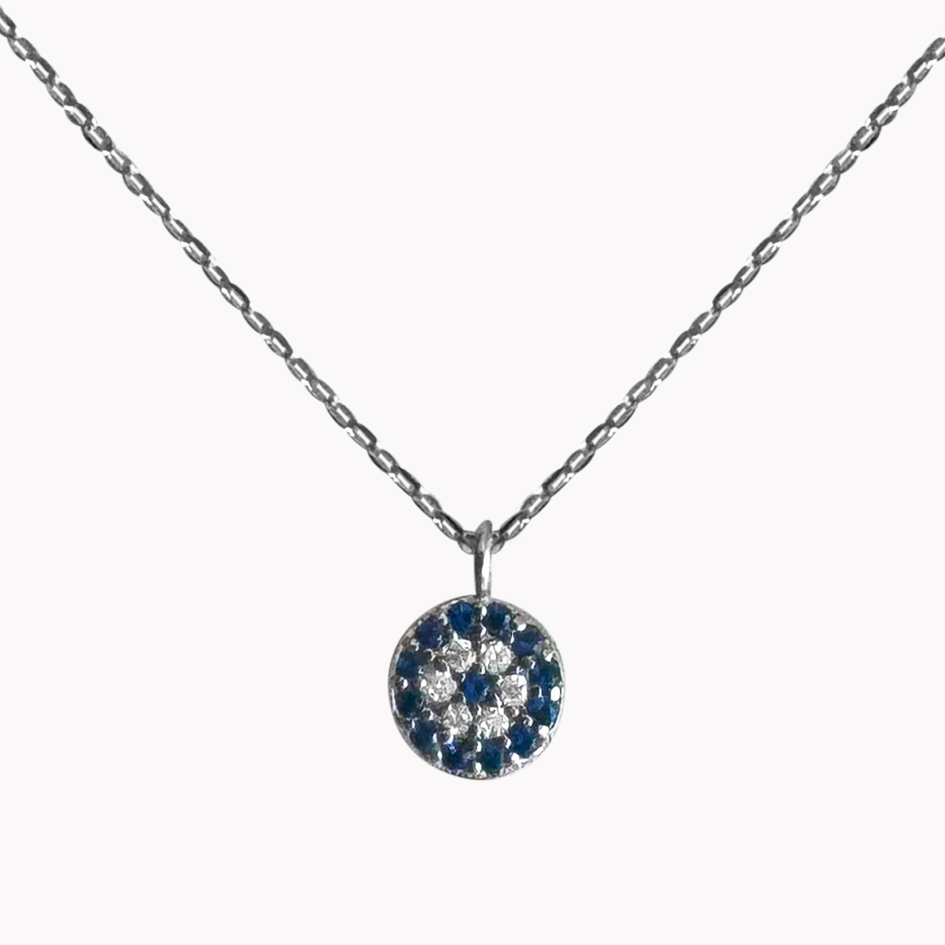 Collana Con Ciondolo Occhio Di Allah (Evil Eye) In Argento 925 E Zirconia Cubica – Catena Regolabile 40,6/43,2/45,7 Cm