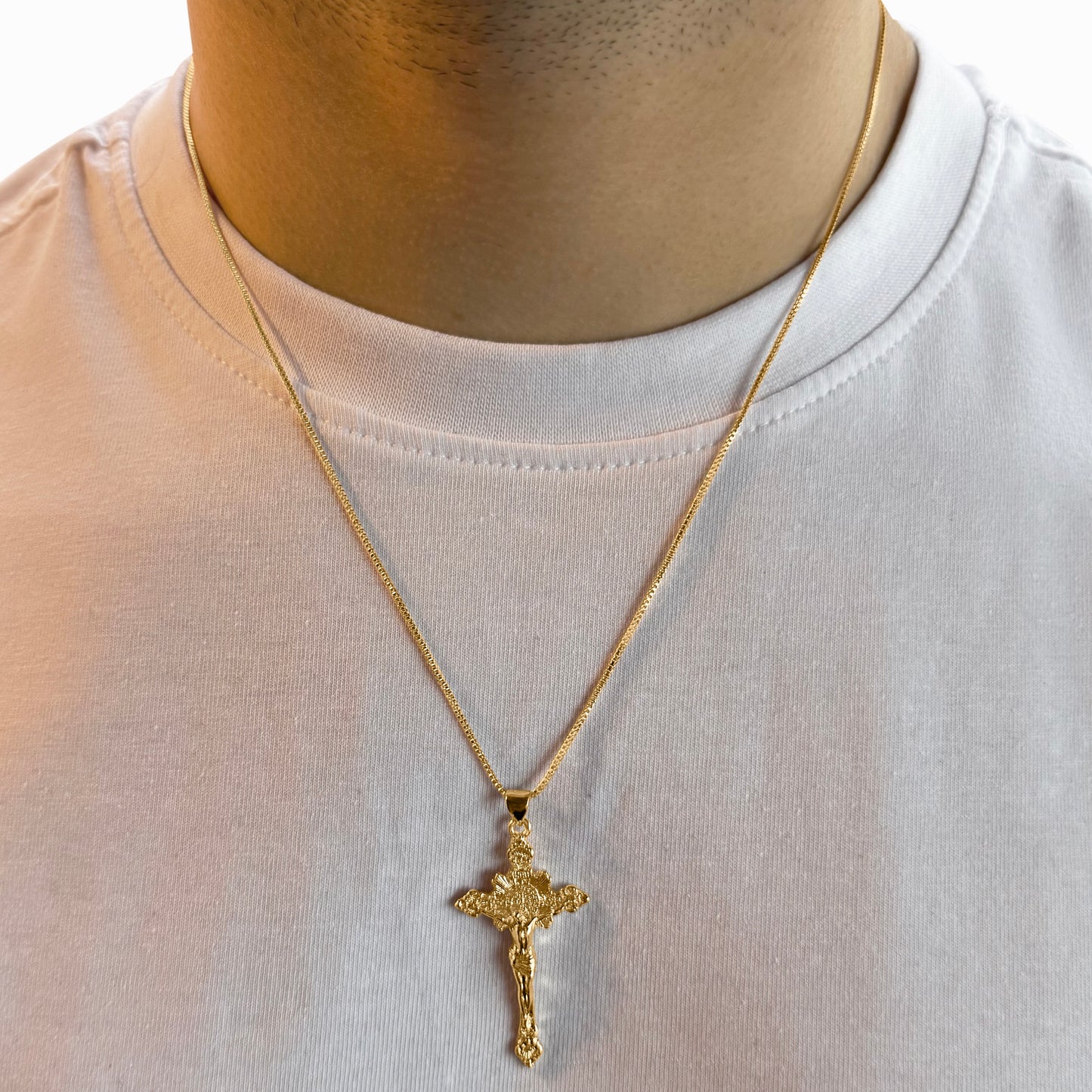 18k Gold-Plated Cross Pendant on Chain