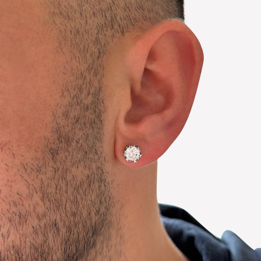 1ct Moissanite Stud Earrings in Sterling Silver (Pair | 6.5mm | GRA Certified)