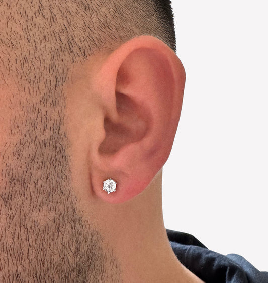 5mm Round Cubic Zirconia Stud in Sterling Silver