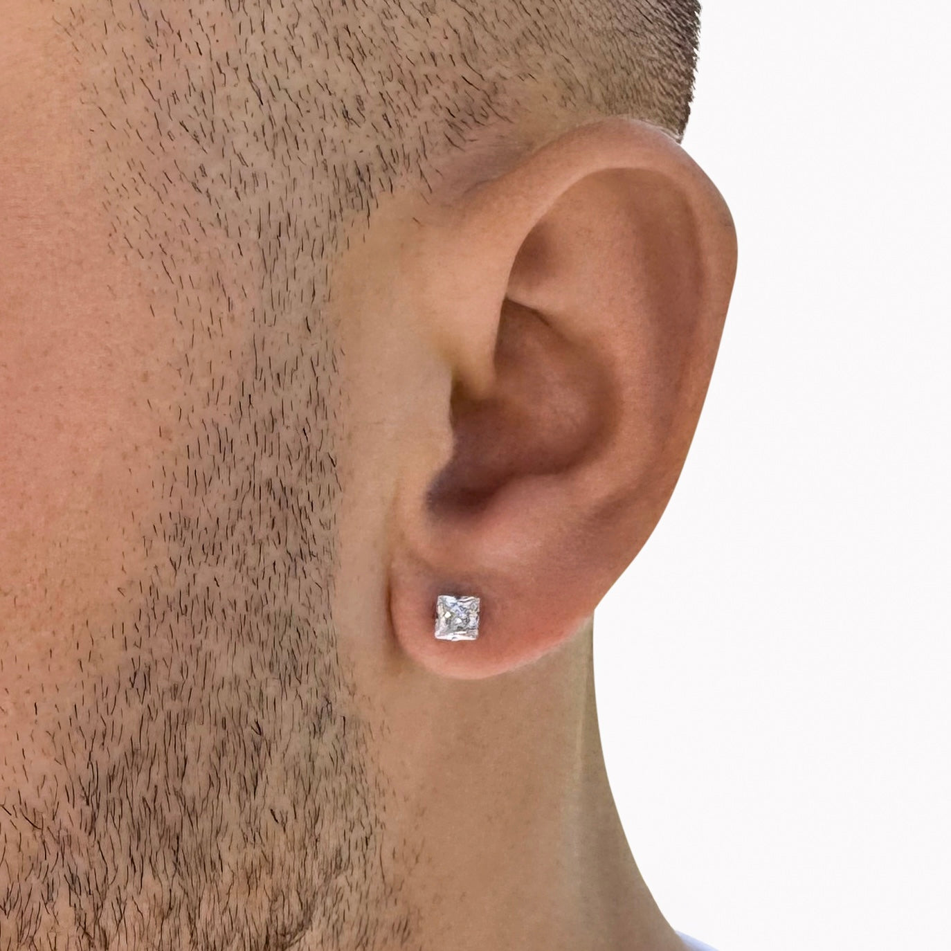 5mm Stainless Steel and Cubic Zirconia Square Studs