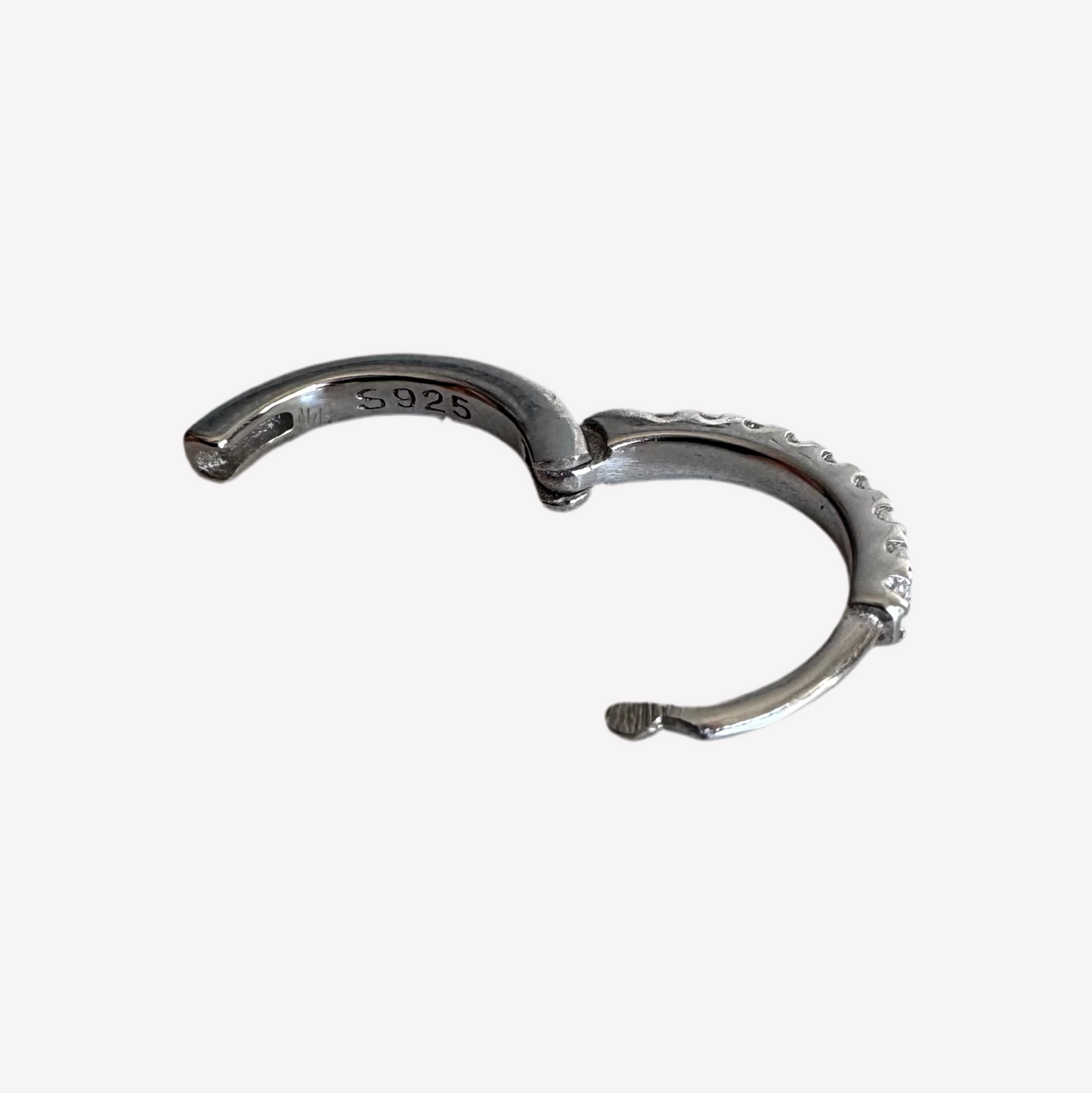 Sterling Silver & Cubic Zirconia Huggie Hoop Earrings