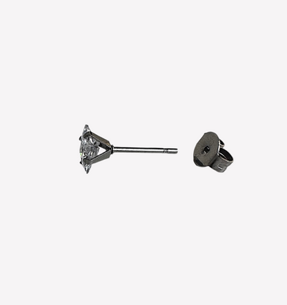 5mm Stainless Steel and Cubic Zirconia Square Studs