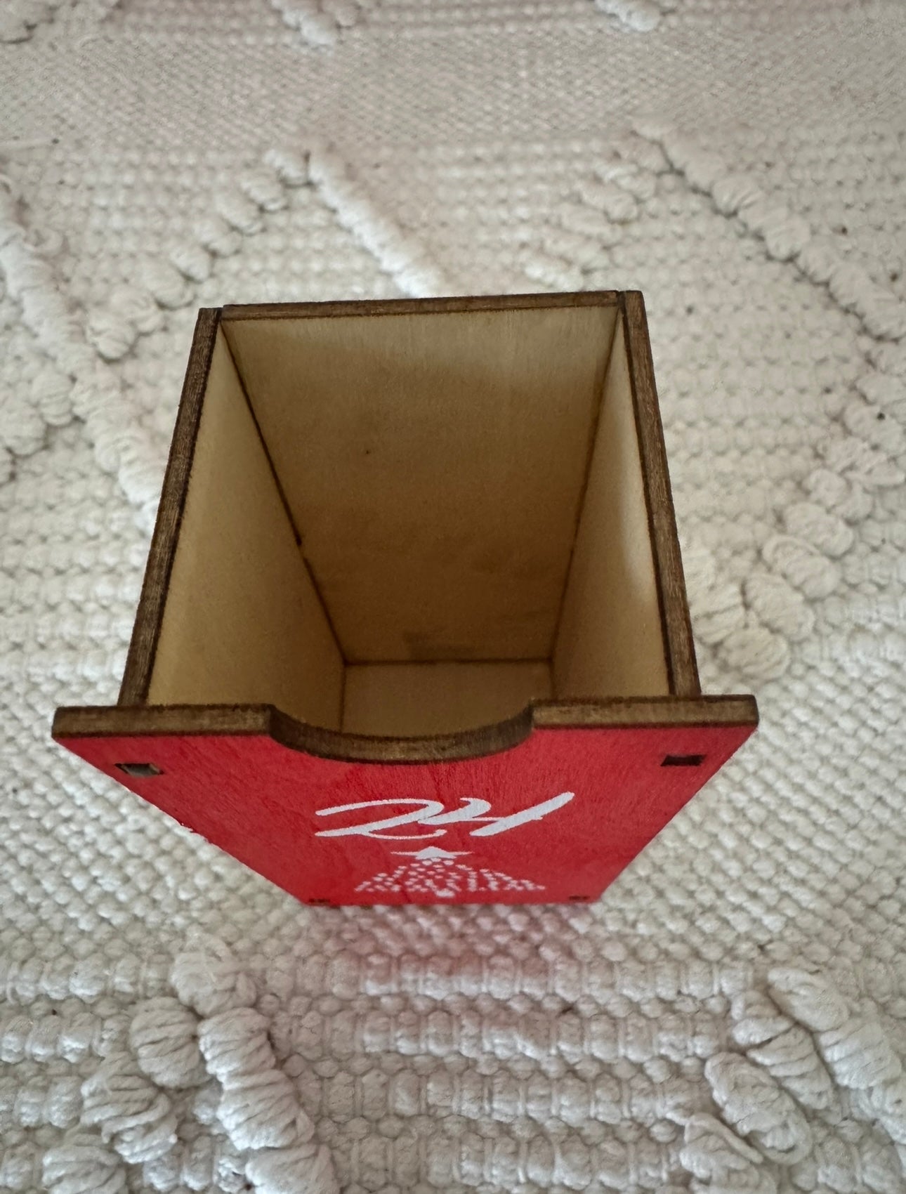Red Wooden Advent Calendar with Drawers – Reusable Christmas Countdown