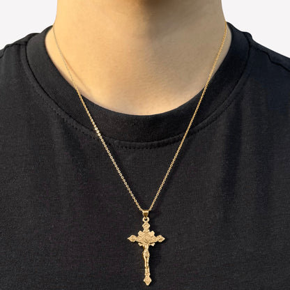 18k Gold-Plated Cross Pendant on Chain