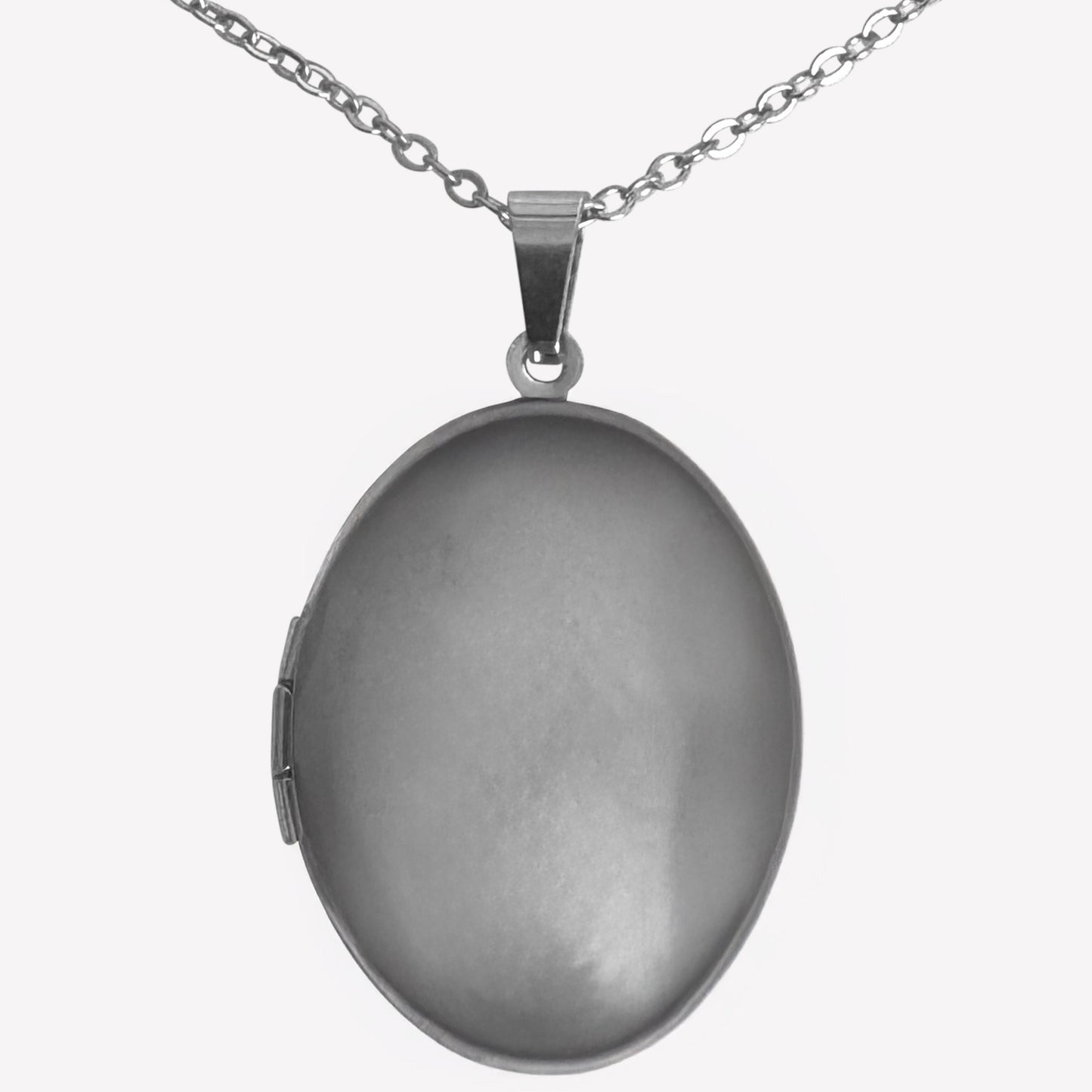 Stainless Steel Oval Locket on 17 Inch chain