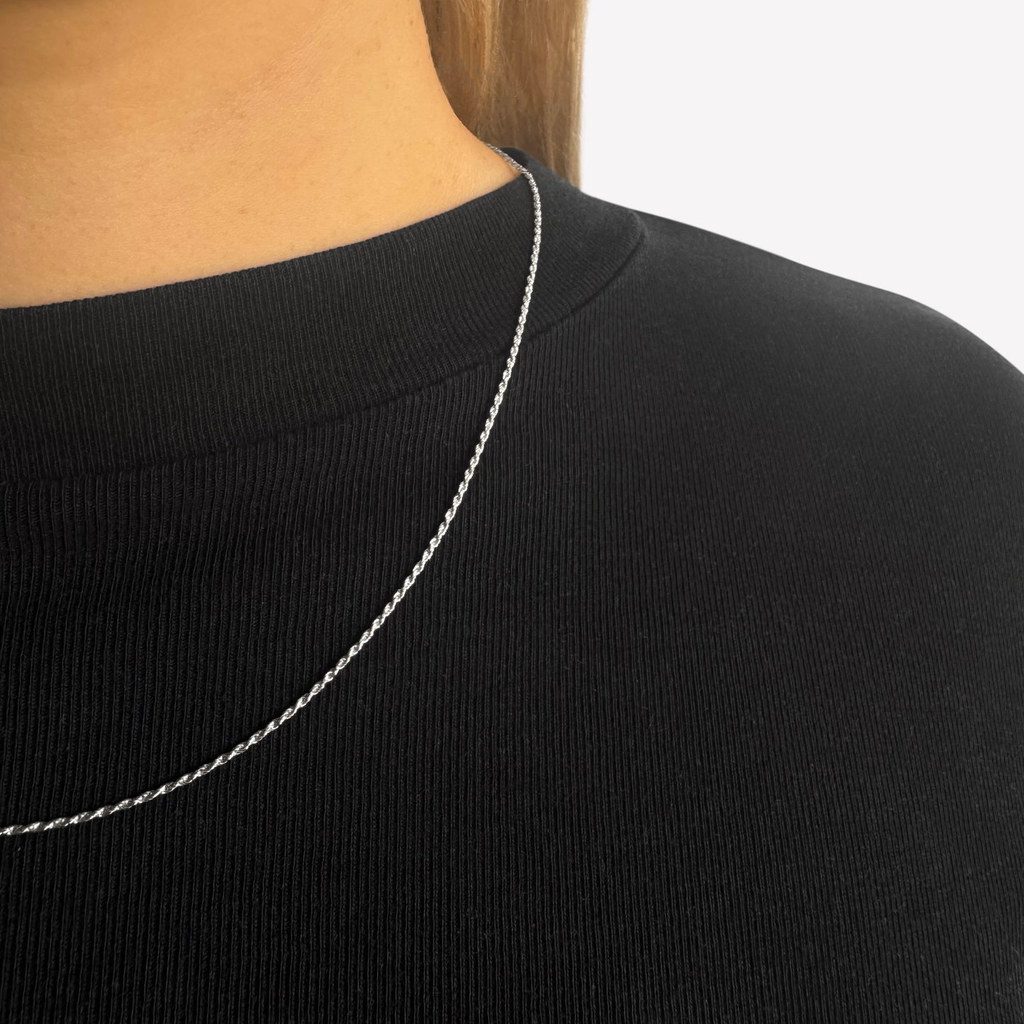 Sterling Silver Rope Chain – 20" 1.2mm