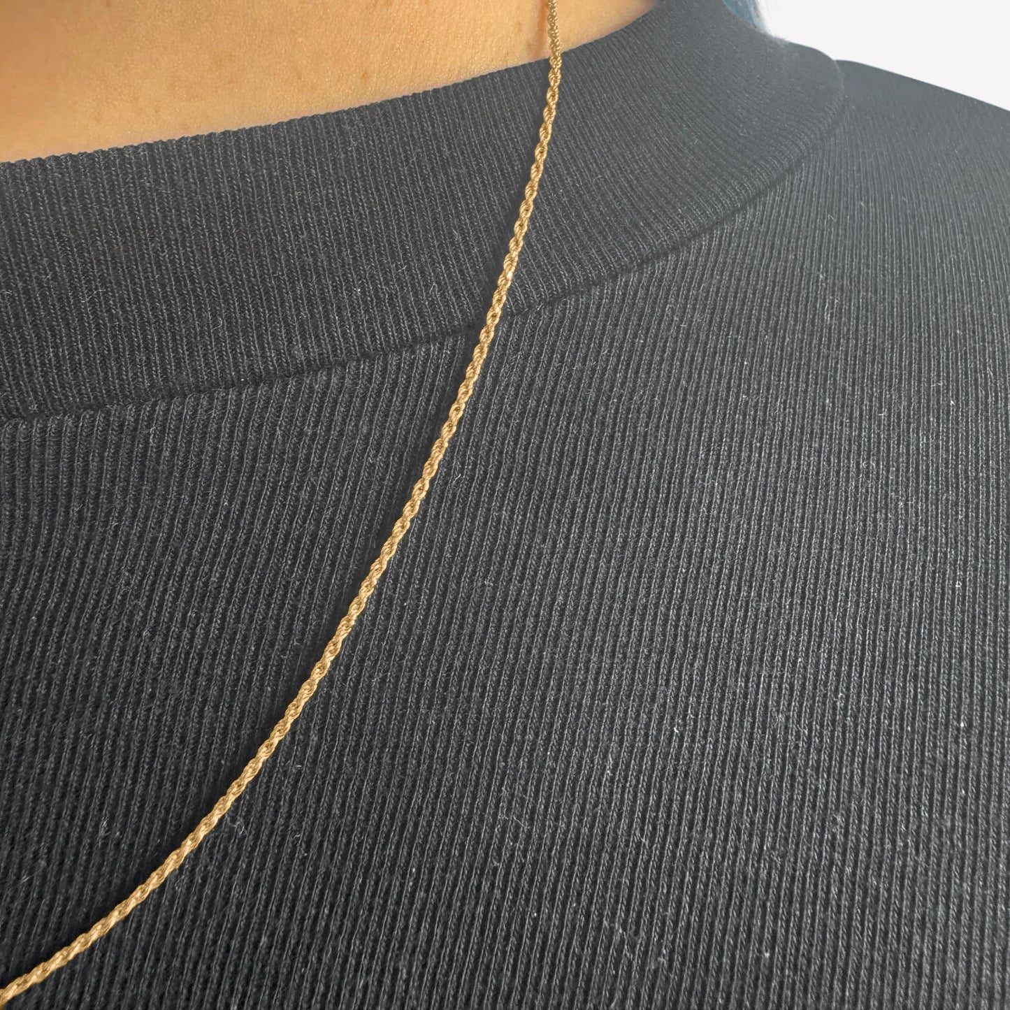 18K Gold-Plated Sterling Silver Rope Chain – 20" 1.2mm