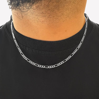 Sterling Silver Figaro Chain 18 Inch 3.3mm