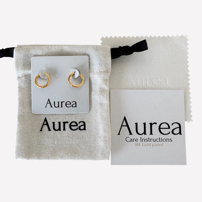 18kt gold plated huggie hoop earrings