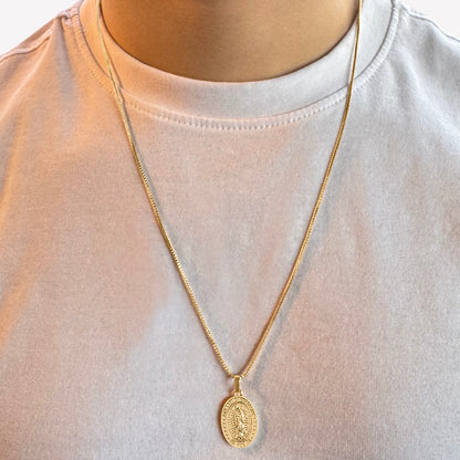 18k Gold-Plated Virgin Mary Pendant on Chain