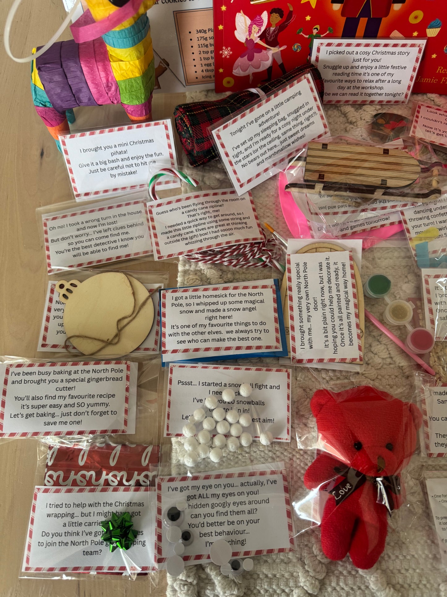 Elf on the Shelf Props Box – 12 or 24 Days Elf Kit with Notes & Activities | Stress-Free Elf Ideas | Family Christmas Advent Fun