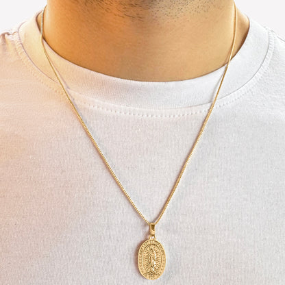18k Gold-Plated Virgin Mary Pendant on Chain