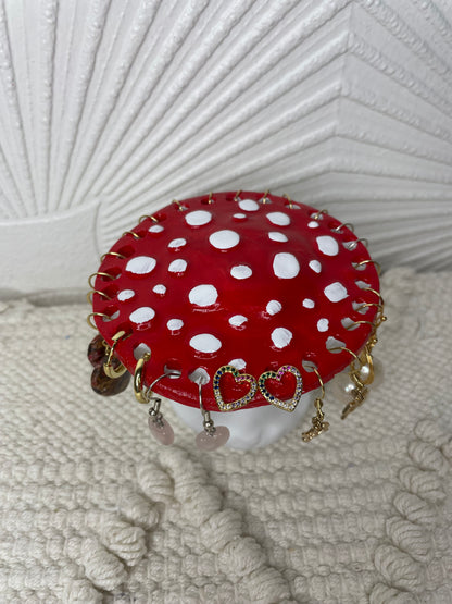 Charming Ceramic Mushroom Earring Stand
