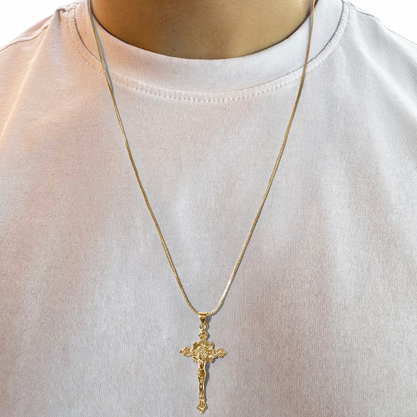 18k Gold-Plated Cross Pendant on Chain