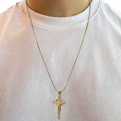 18k Gold-Plated Cross Pendant on Chain