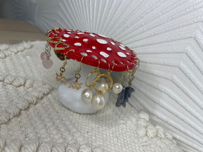 Charming Ceramic Mushroom Earring Stand