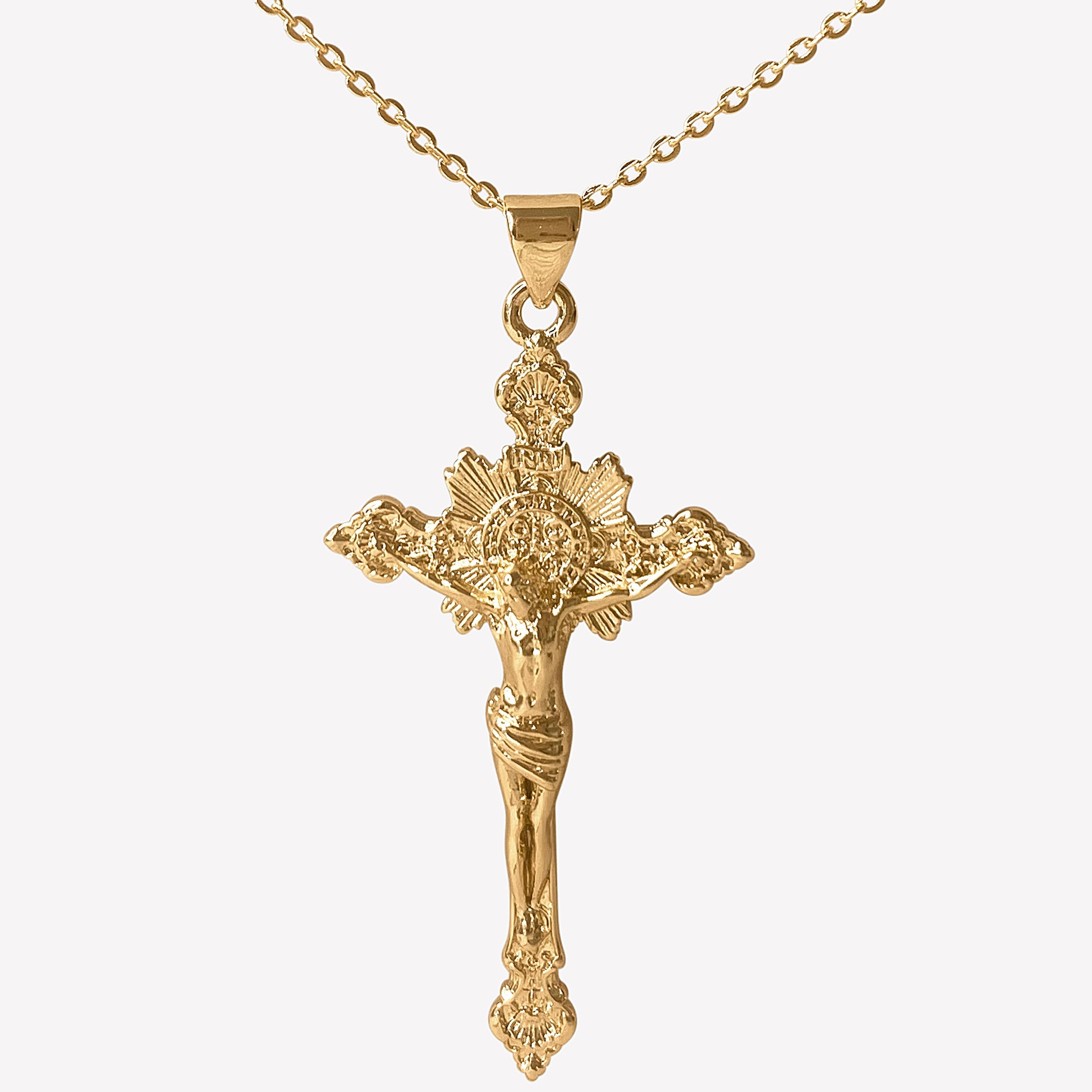 18K gold-plated cross pendant necklace – timeless religious symbol on elegant chain