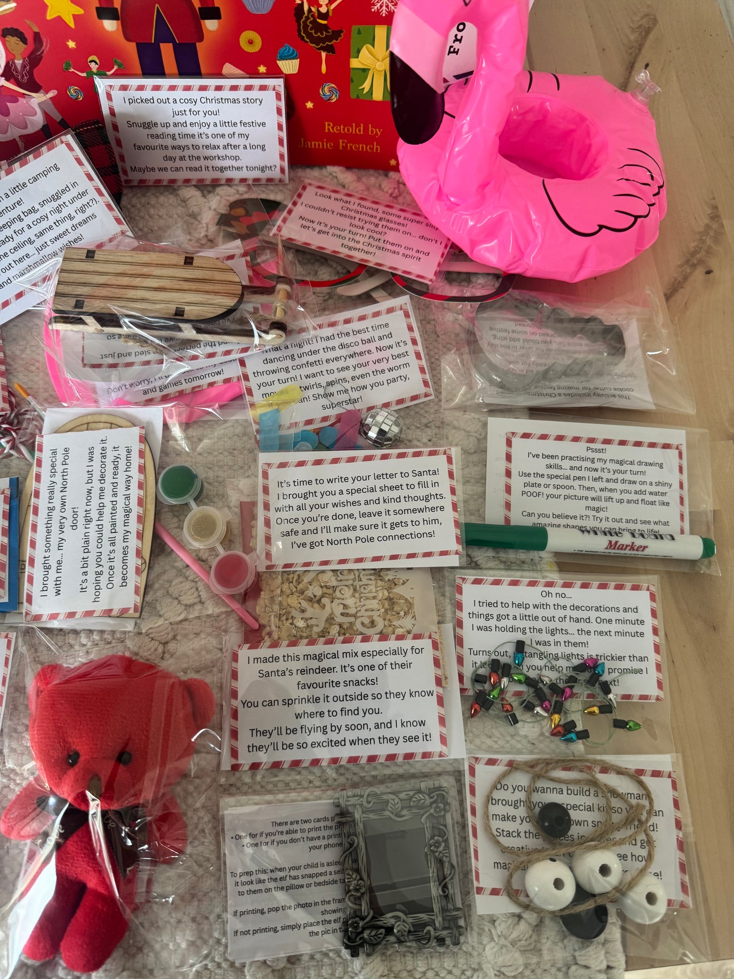 Elf on the Shelf Props Box – 12 or 24 Days Elf Kit with Notes & Activities | Stress-Free Elf Ideas | Family Christmas Advent Fun