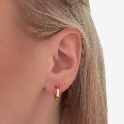 18k Gold-Plated Heart Hoop Earrings
