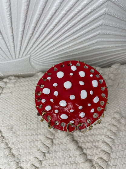 Charming Ceramic Mushroom Earring Stand