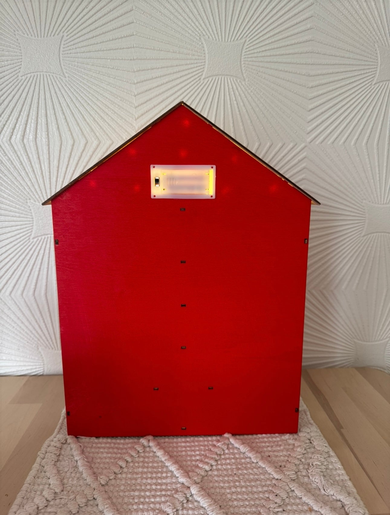 Red Wooden Advent Calendar with Drawers – Reusable Christmas Countdown
