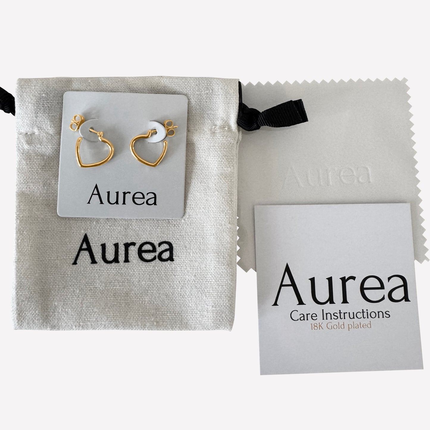 18k Gold-Plated Heart Hoop Earrings