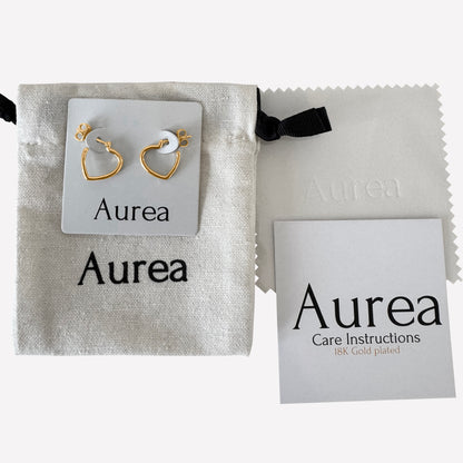 18k Gold-Plated Heart Hoop Earrings